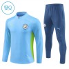 Manchester City Trenings Collegegenser Kvart-Zip 2024-25 Blå - Barn